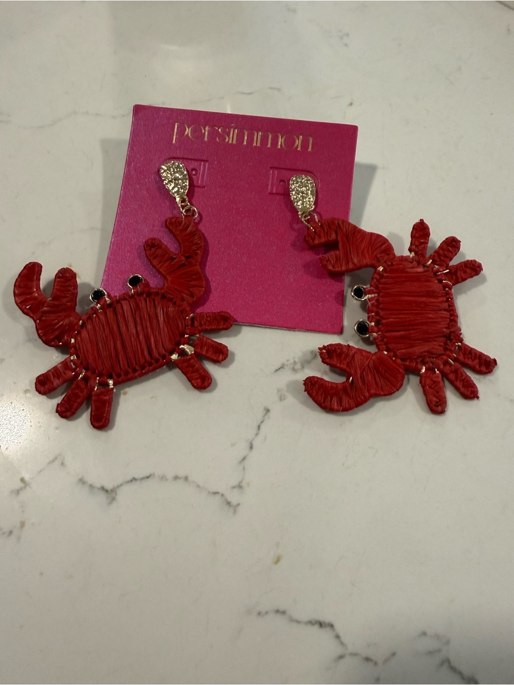Persimmon RED CRAB earrings